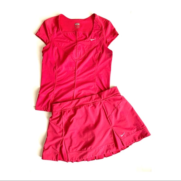 NIKE FitDry Pink Tennis Top & Skirt Set